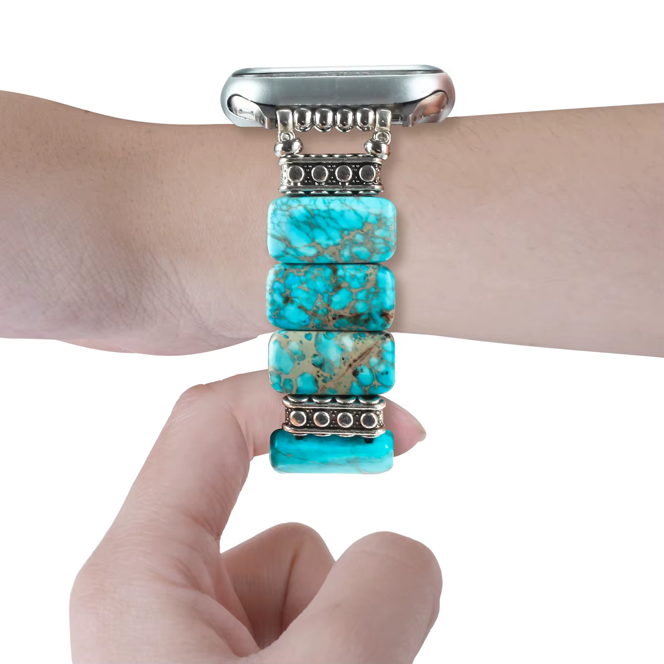 Bracelet en pierre élastique élégant pour Apple Watch