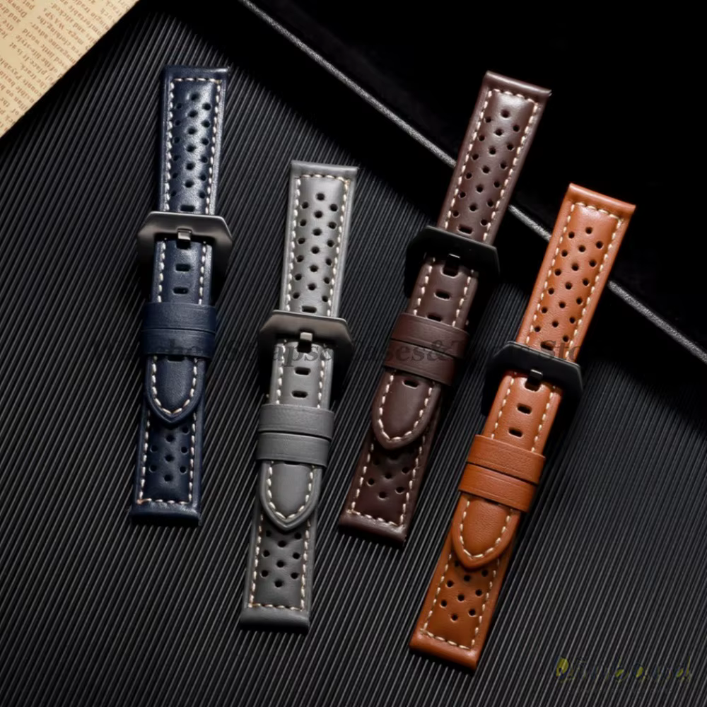 Bracelet de montre en cuir de vache respirant fait à la main 18mm 20mm 22mm 24mm 26mm pour Panerai pour Omega
