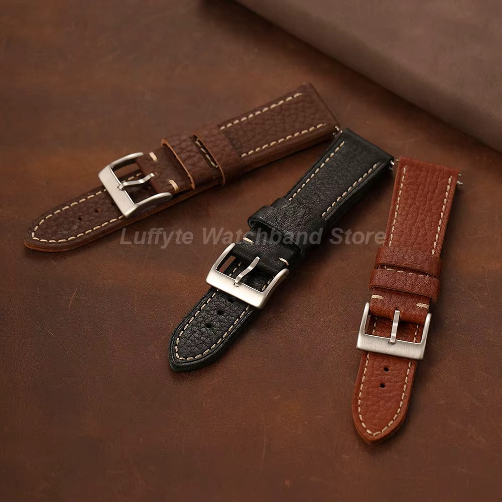 Bracelet de montre en cuir de veau véritable