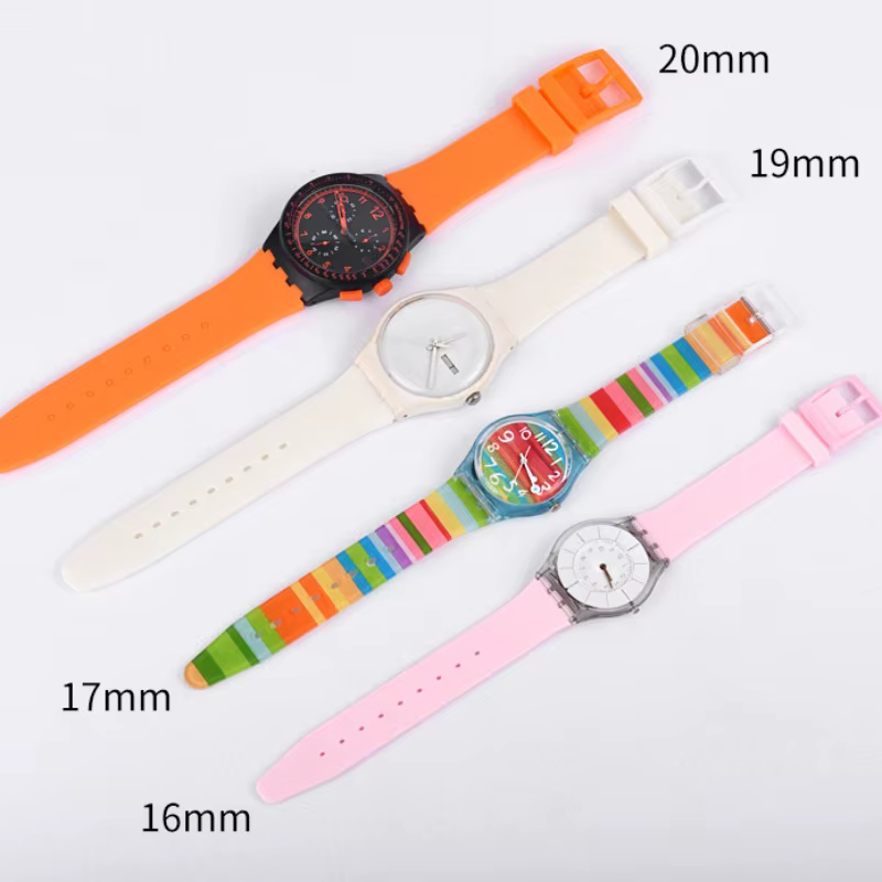 Bracelet de montre en Silicone 16mm 17mm 19mm 20mm pour Swatch
