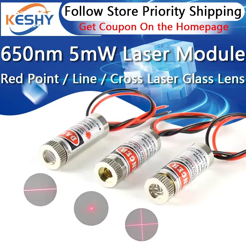 Tête de Module Laser à pointe rouge/ligne/croix 650nm 5mW