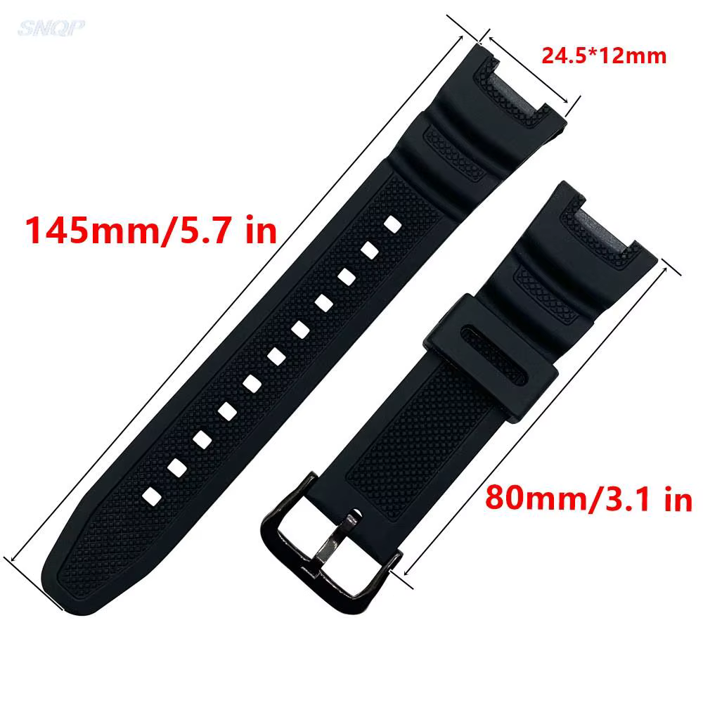 Bracelet de montre en Silicone noir pour Casio SGW-100