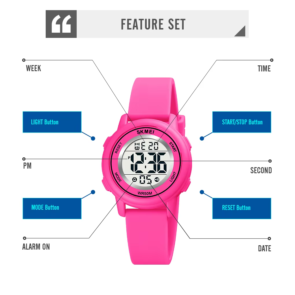 SKMEI 1721 étanche enfant montre électronique garçon fille Sport coloré enfants numérique