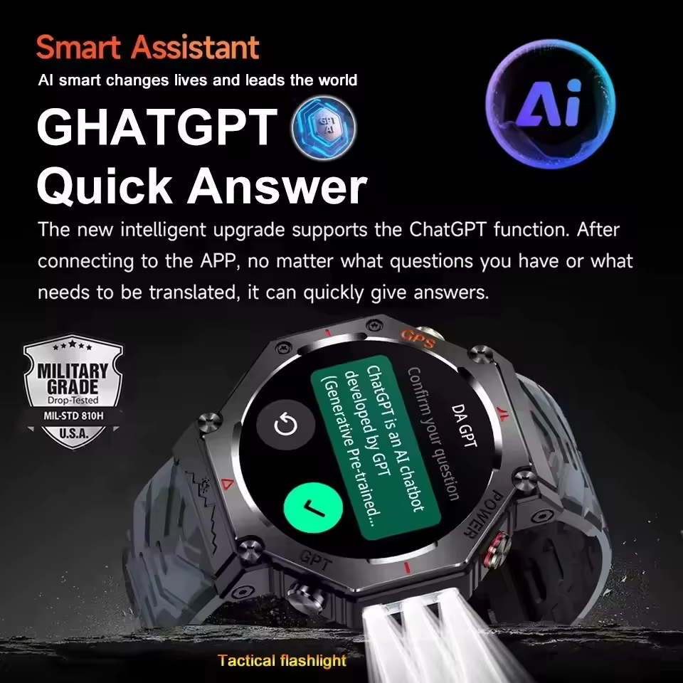 T-rex 3 Ultra militaire Grade GPS montre intelligente 10ATM étanche boussole altimètre barométrique AMOLED hommes HD appel sport Smartwatch