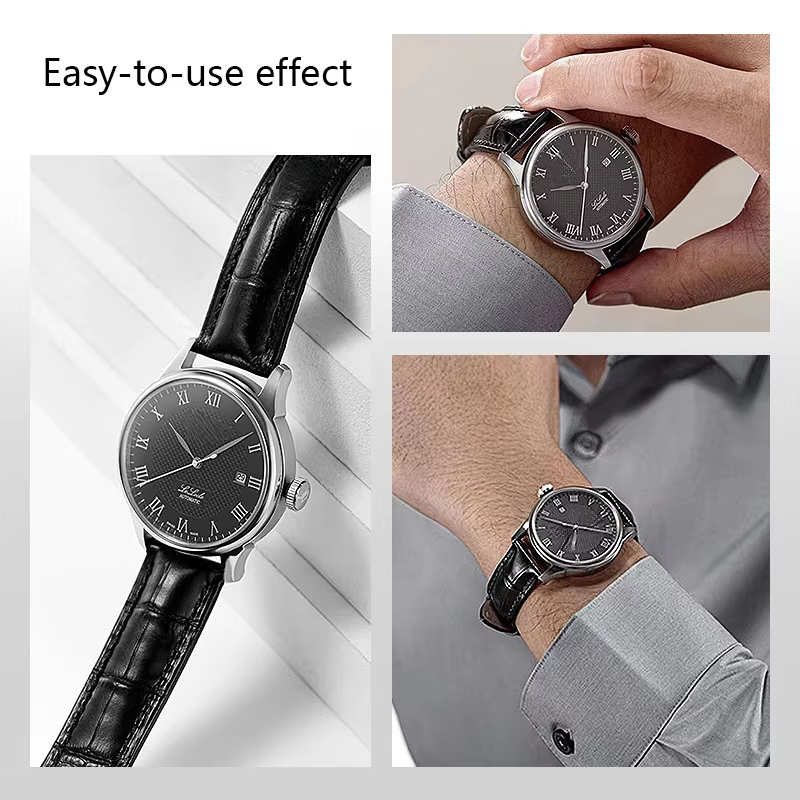Tailles disponibles 18 mm, 19 mm, 20 mm, 21 mm, 22 mm pour bracelets de montre Tissot, dotés d'un fermoir papillon en acier inoxydable, unisexe.