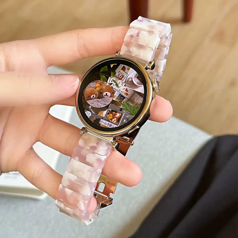 Bracelet de montre en résine de 18 mm pour Fossil Women's Gen 6 42mm/5E 42mm/Garmin Venu 4 41mm/3S 41mm/Venu 2S/Vivoactive 4S/Vivomove 3S