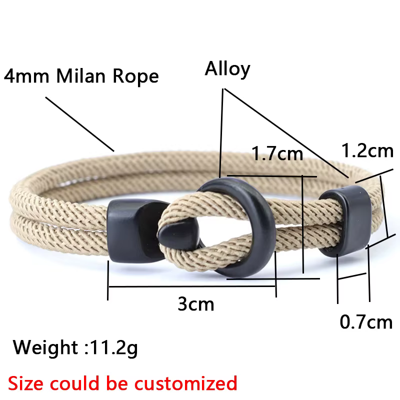 Bracelet en corde de qualité A pour hommes