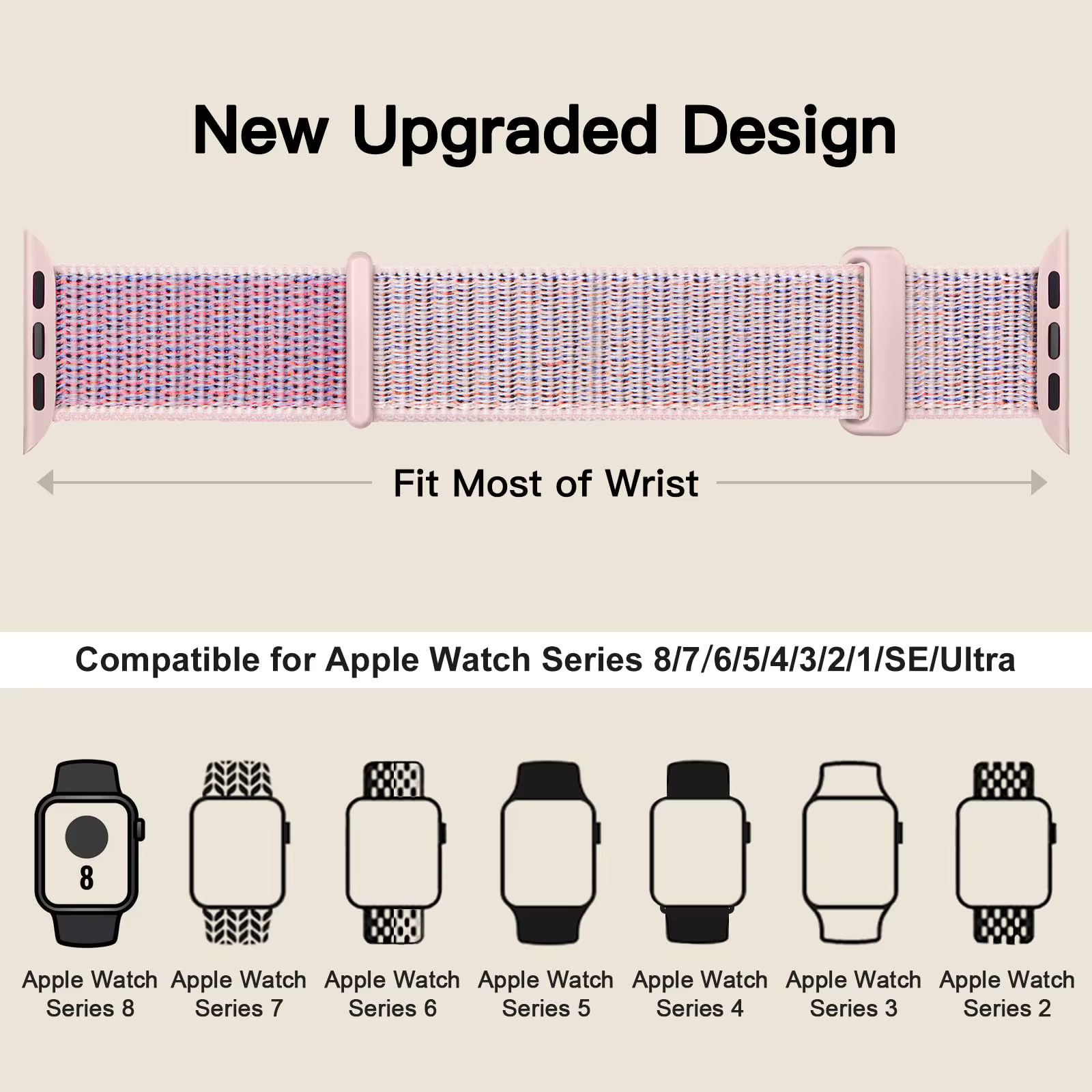 Bracelet à boucle en nylon pour Apple Watch Band