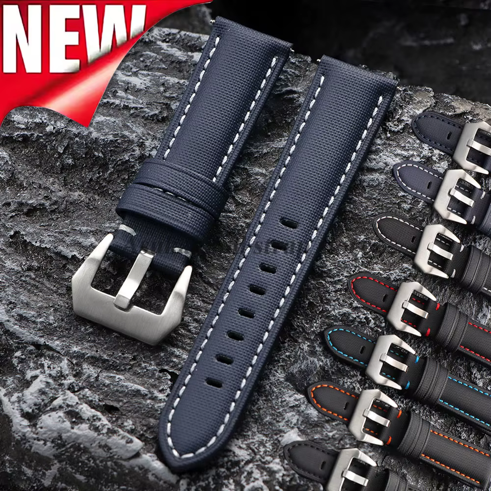 Bracelet de montre en toile de voile de qualité supérieure pour Seiko pour Panerai pour Blancpain 20mm 22mm 24mm