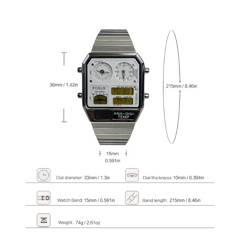 Montre électronique rétro avec affichage
