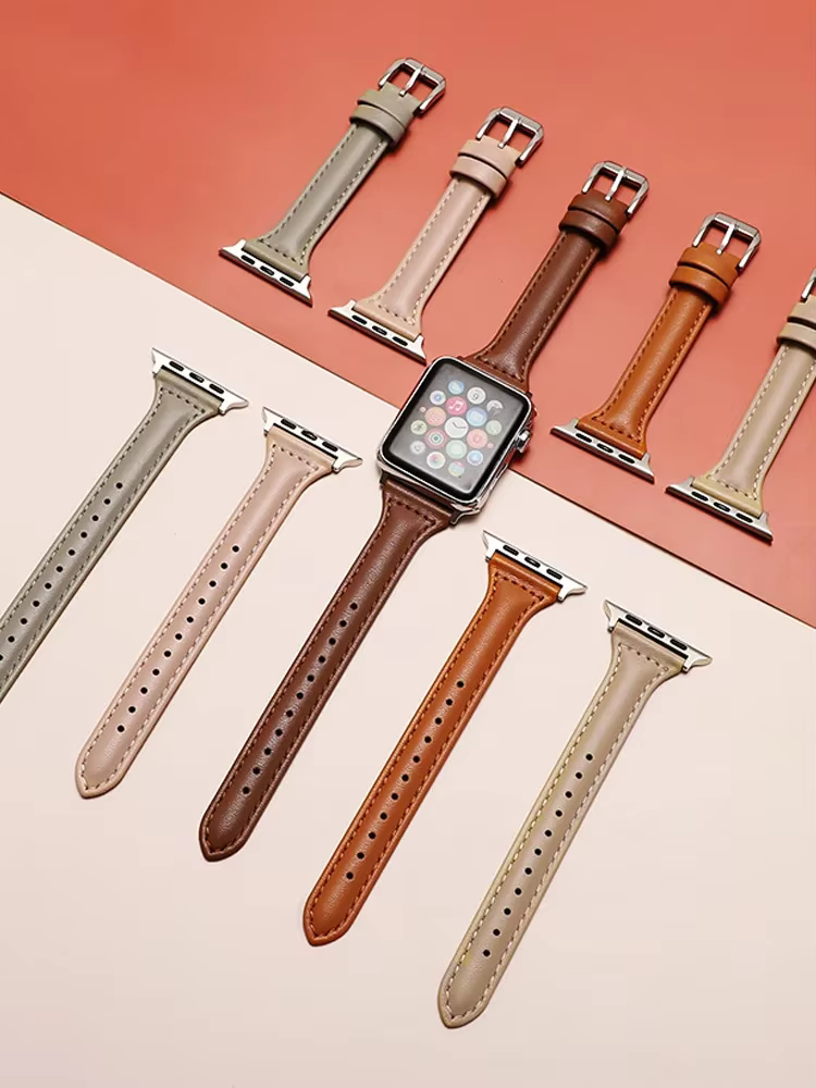 Bracelet en cuir fin pour Apple Watch Band