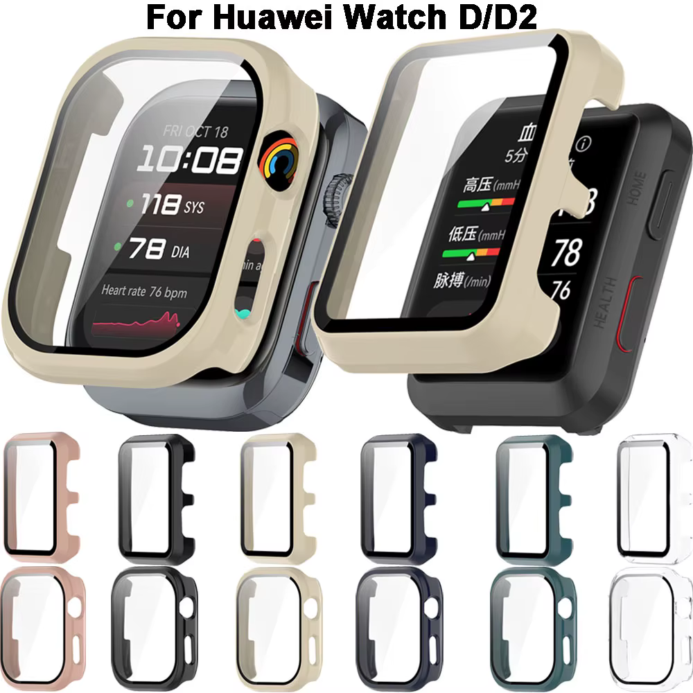 Boîtier de montre housse de protection pour Huawei Watch D2/D étuis à cadre PC dur avec Film de couverture en verre accessoires de coque