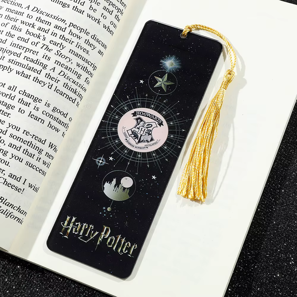 Marque-page des reliques de la mort Harry Potter, marqueur de livre créatif à motif noir et blanc, support de Page pour les amateurs de livres, cadeau parfait pour HP