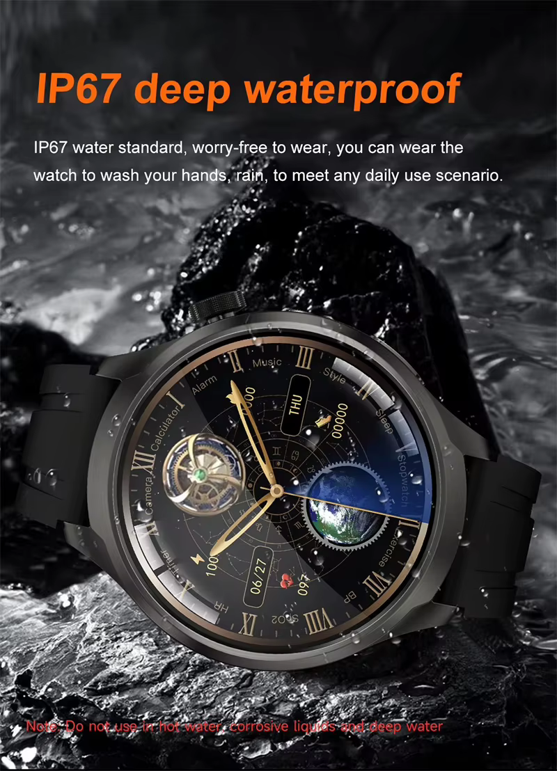 Montre intelligente 1.85 pouces grand écran DK69 Bluetooth appel surveillance de la santé AI boussole vocale hommes