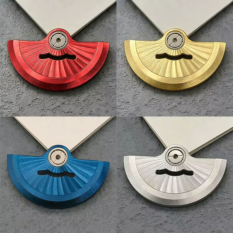 Rotor de montre à motif éventail guilloché