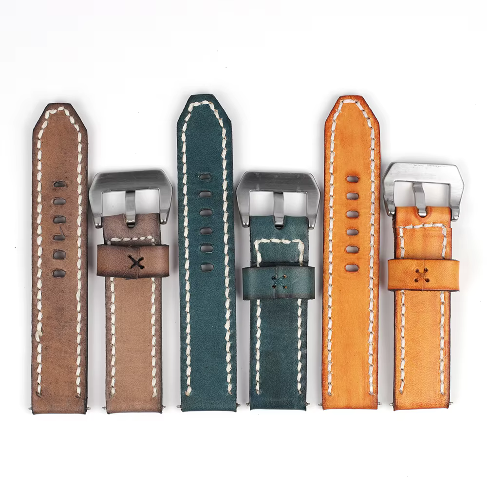 Bracelet de montre en cuir véritable pour Panerai