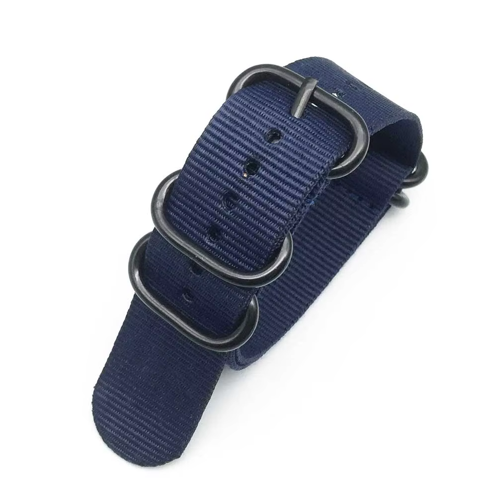 Bracelet de montre multicolore en Nylon noir