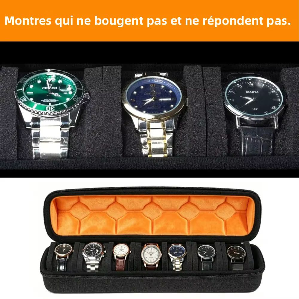 Boîte de rangement portable pour montres pour hommes