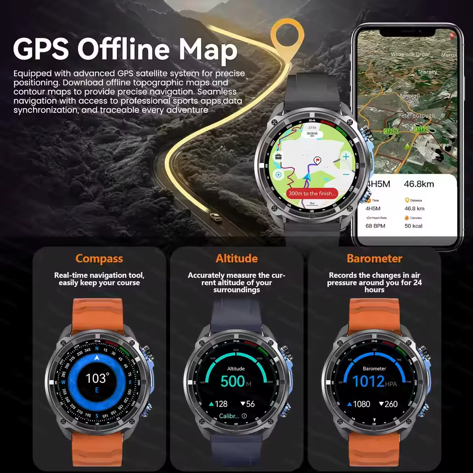 Montres intelligentes de plongée profonde pour homme