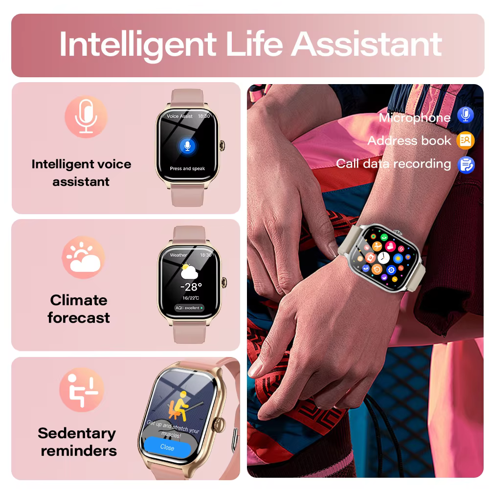 LAXASFIT 2025 nouvelle montre intelligente Bluetooth appel Message rappel 24 heures surveillance de la santé