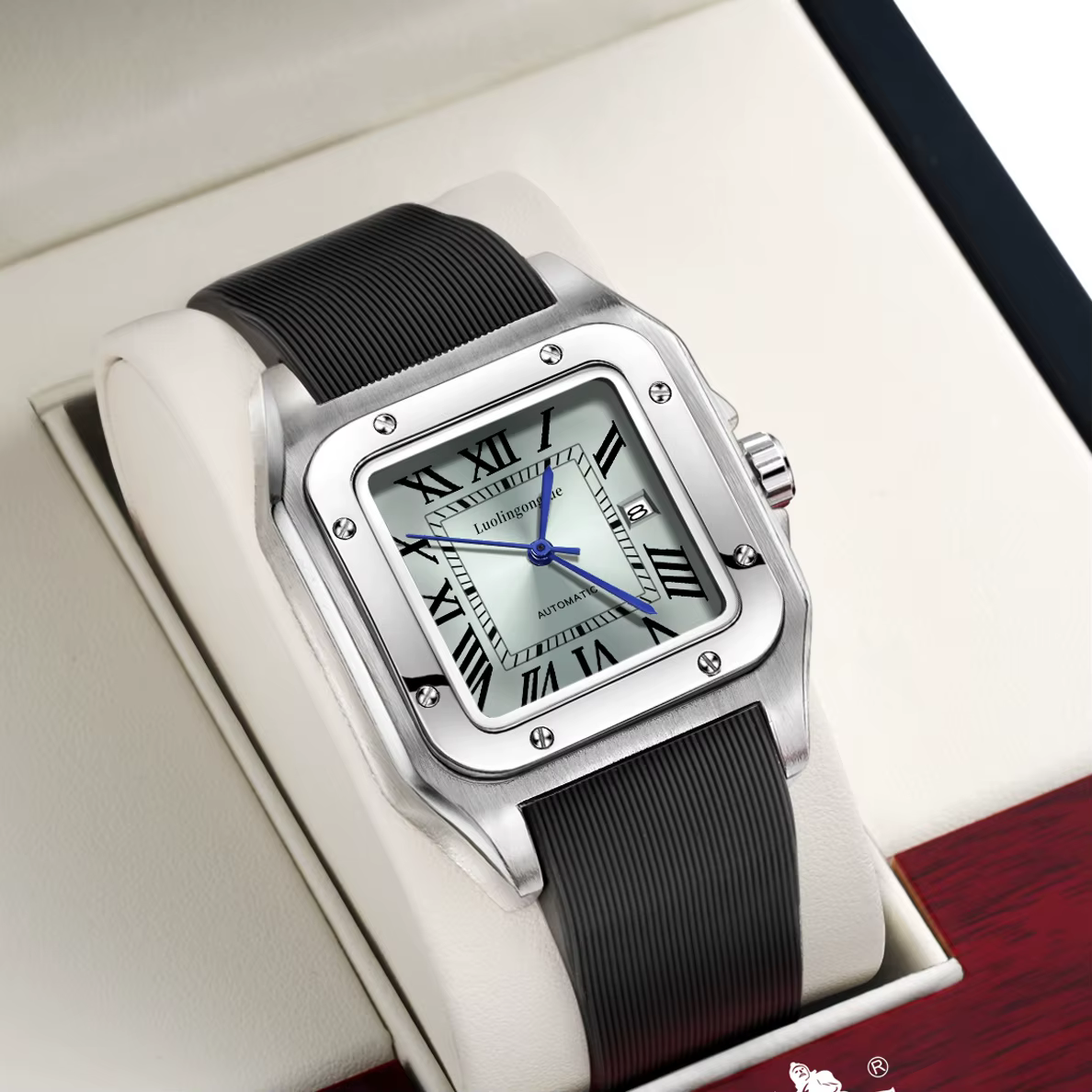 Montre mécanique populaire pour homme de forme carrée