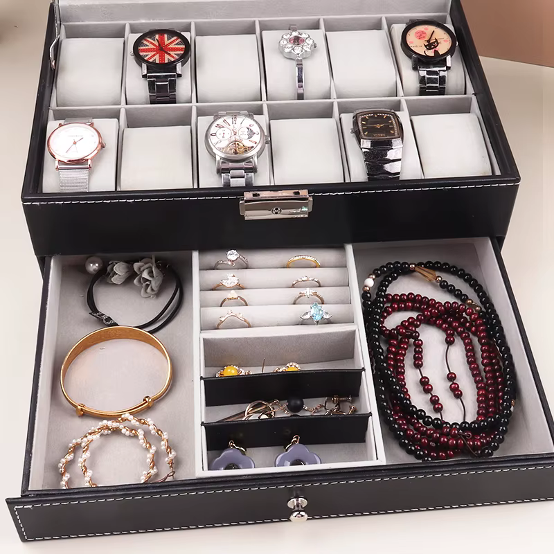 Boîte de montre en cuir PU