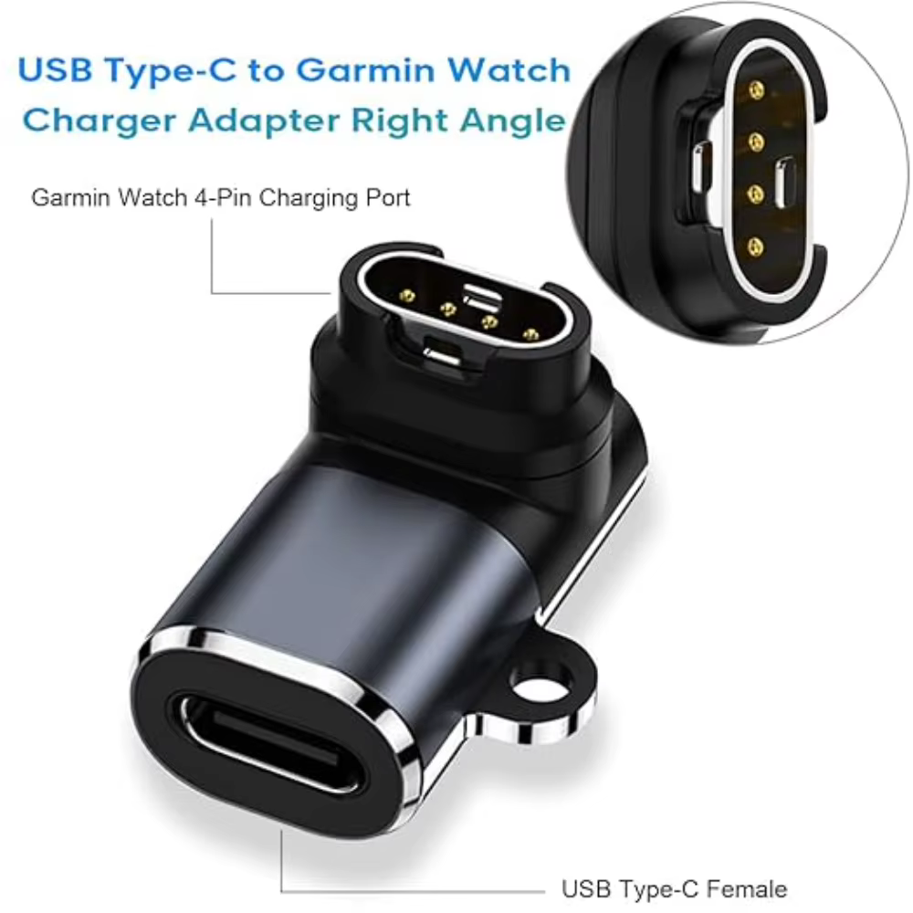 Adaptateur de câble de charge pour Garmin Fenix 8 7 7S 7X 6S 6 Forerunner 955 965 Quatix Chargeur USB-C