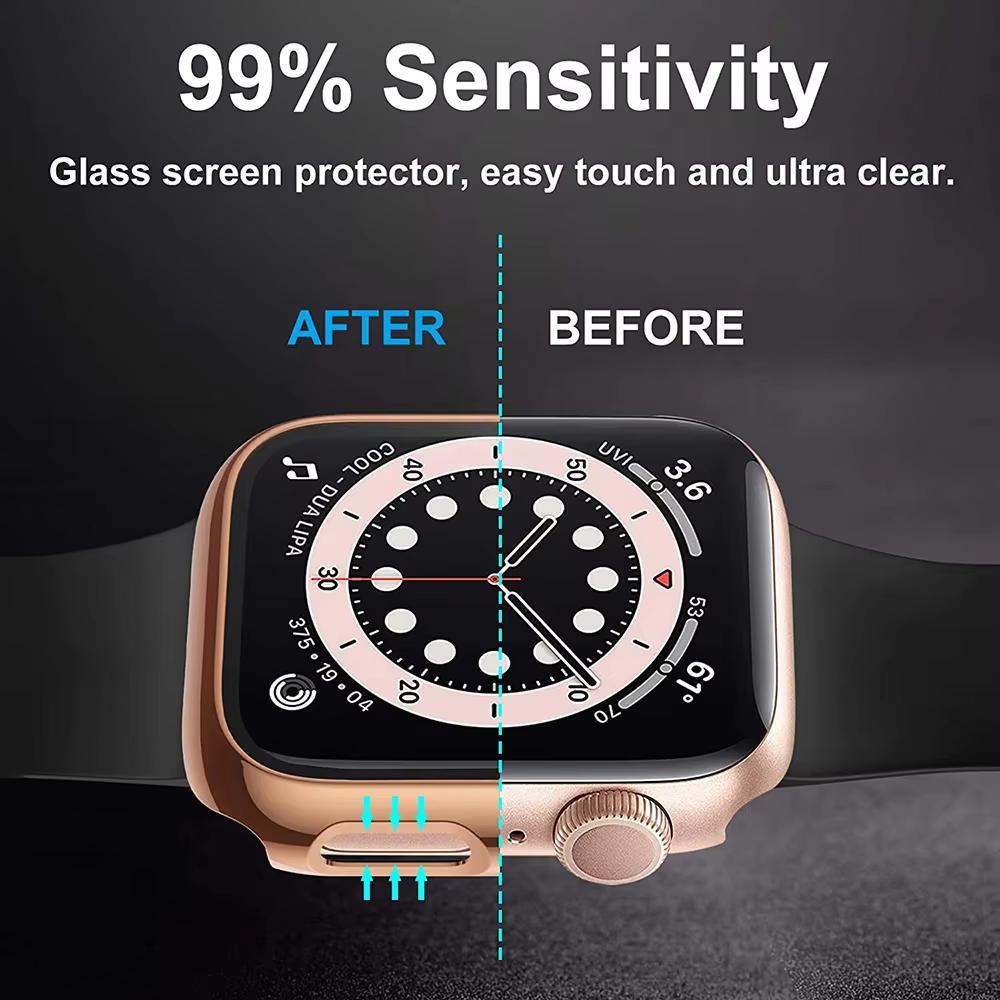 Coque en verre plaqué pour Apple Watch Series 9