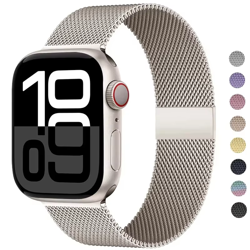 Boucle milanaise pour bracelets de montre Apple 45mm 44mm 40mm 41mm 42mm-46mm bracelet starlight iwatch série 8 7 6 5 SE 9 10 Ultra 2 49mm