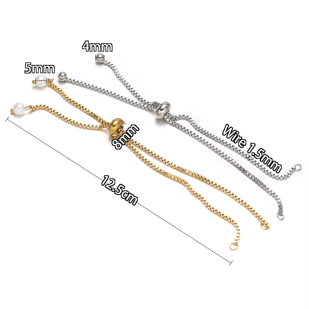 Lot de 3 connecteurs de bracelet en acier inoxydable
