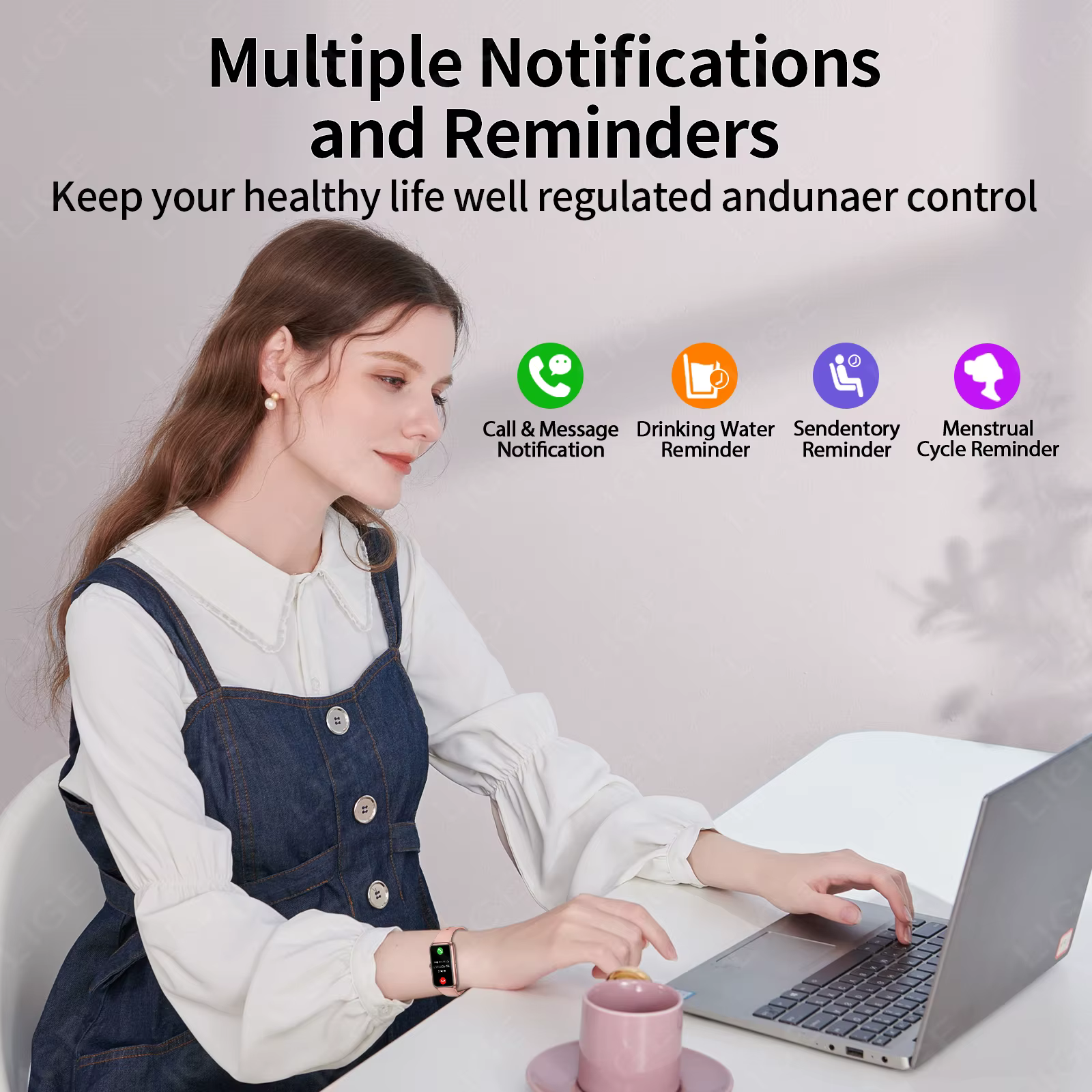 LIGE nouvelle mode montre intelligente dames rappel d'appel sang oxygène bricolage cadran personnalisé Bracelet de sport étanche hommes Smartwatch femmes