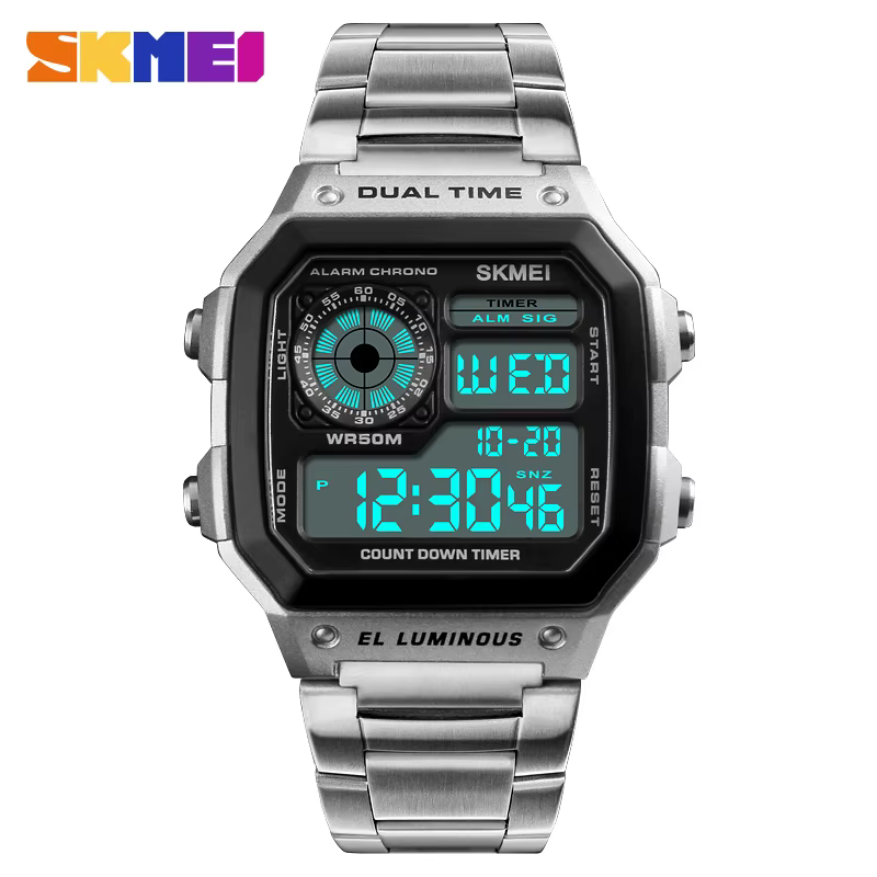 SKMEI 1335 montre numérique pour hommes rétro sport étanche Chrono électronique
