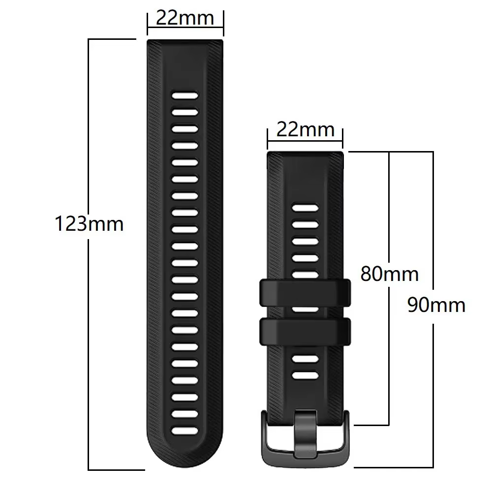 Bracelets de montre officiels pour Garmin Forerunner 955 22mm Bracelet en Silicone