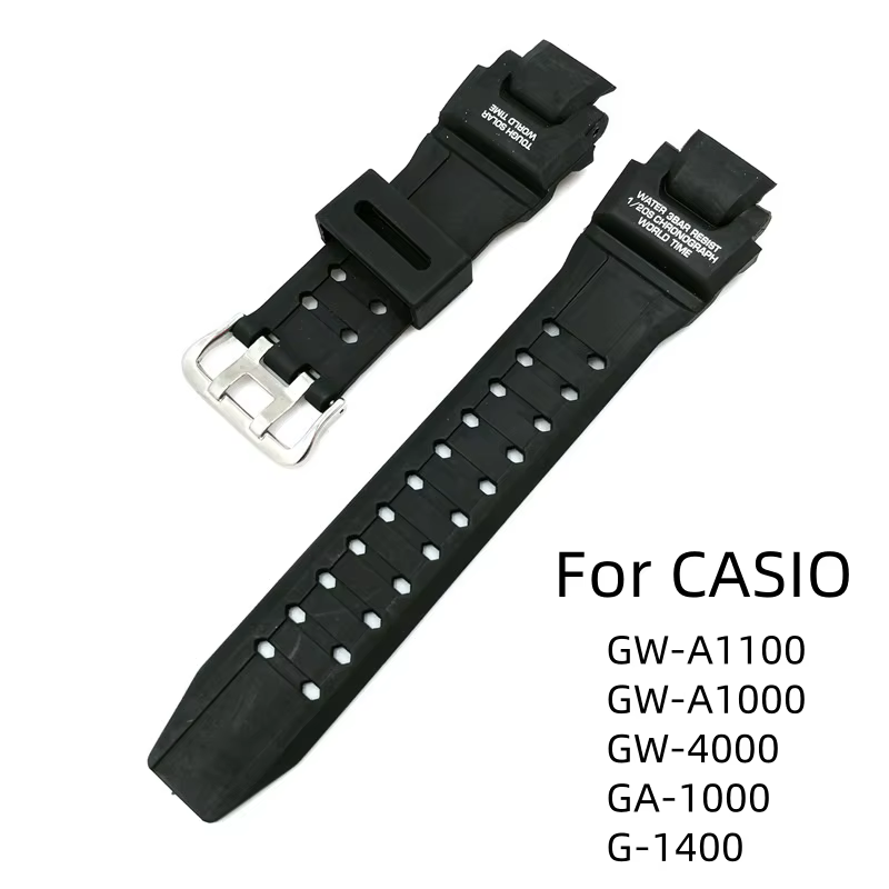 Bracelet de montre électronique sport en plastique avec boucle ardillon en acier inoxydable pour CASIO G Shock GA-1000/1100 G-1400 GW-4000