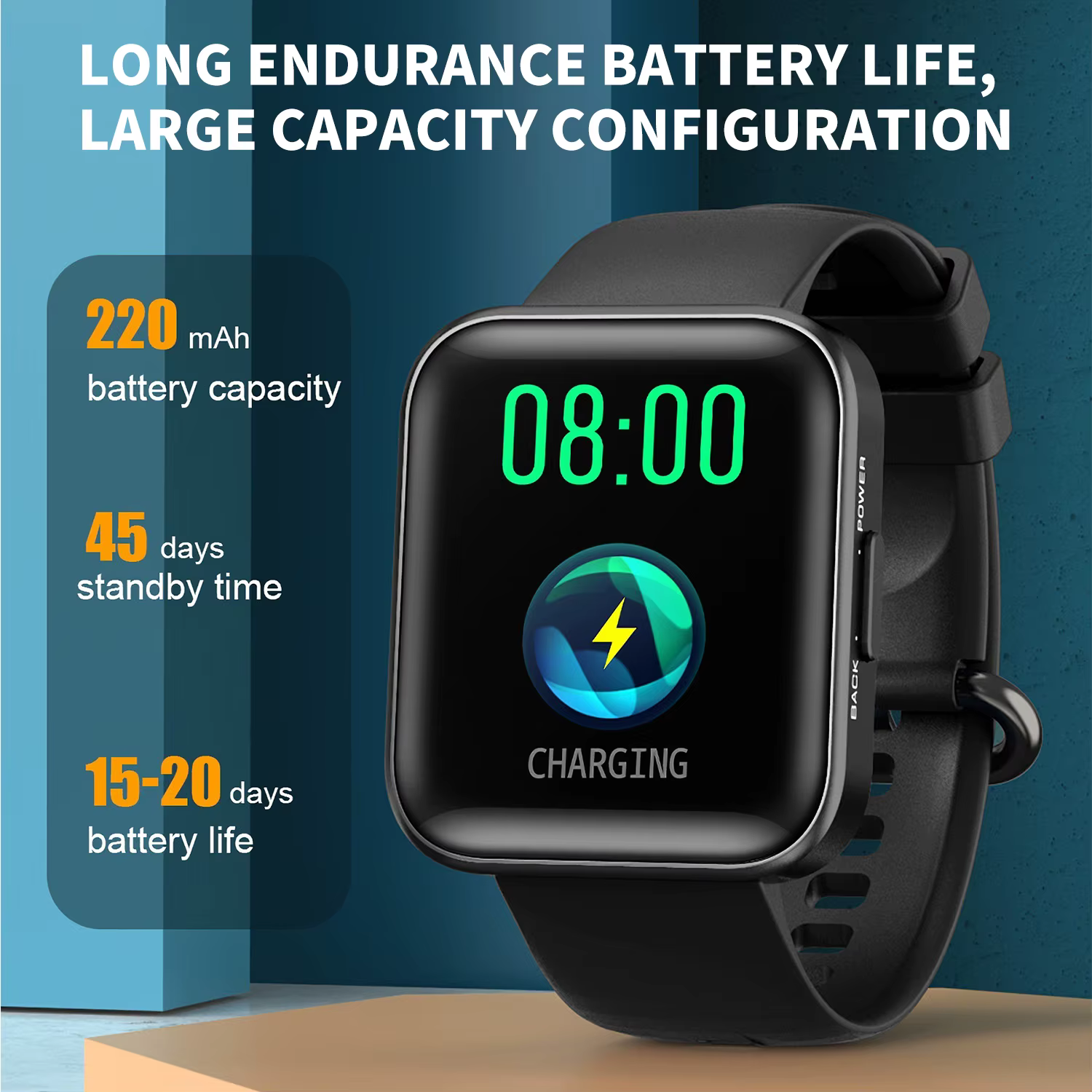 MISIRUN sport montre intelligente pour hommes femmes Fitness Tracker surveillance de la fréquence cardiaque IP68 étanche Notifications intelligentes montres