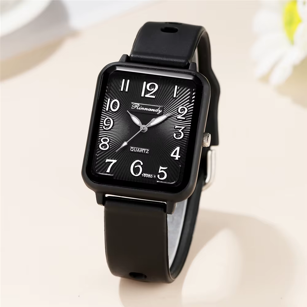 Montres de marque mode pour dames décontractées rectangulaires numériques simples