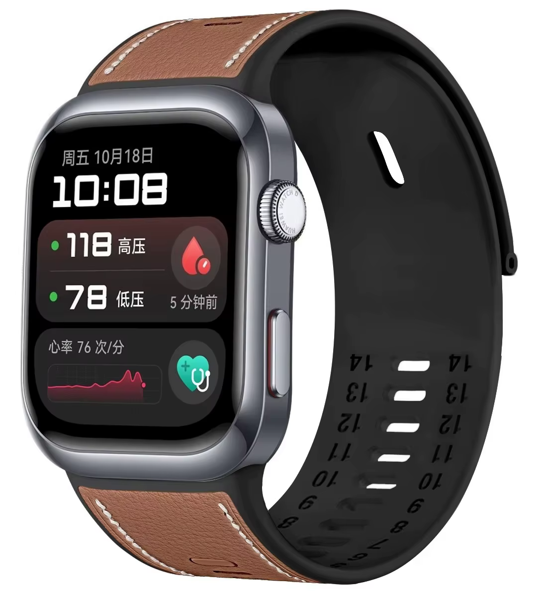 Bracelet de remplacement en cuir et silicone pour montre connectée Huawei Watch D2
