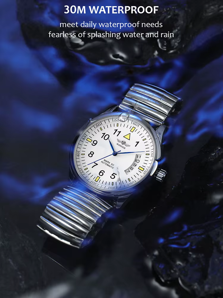 Marques de luxe gagnant champ pilote montre pour homme en acier inoxydable mouvement automatique horloge haute qualité plongeur mâle montre-bracelet copie