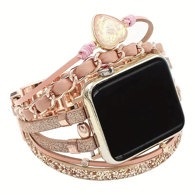 Bracelet à maillons tressés élégant pour Apple Watch Series S11 10/8/7/6/3/4/5/9 40mm 41mm 38mm 42mm 44mm 45mm 46mm