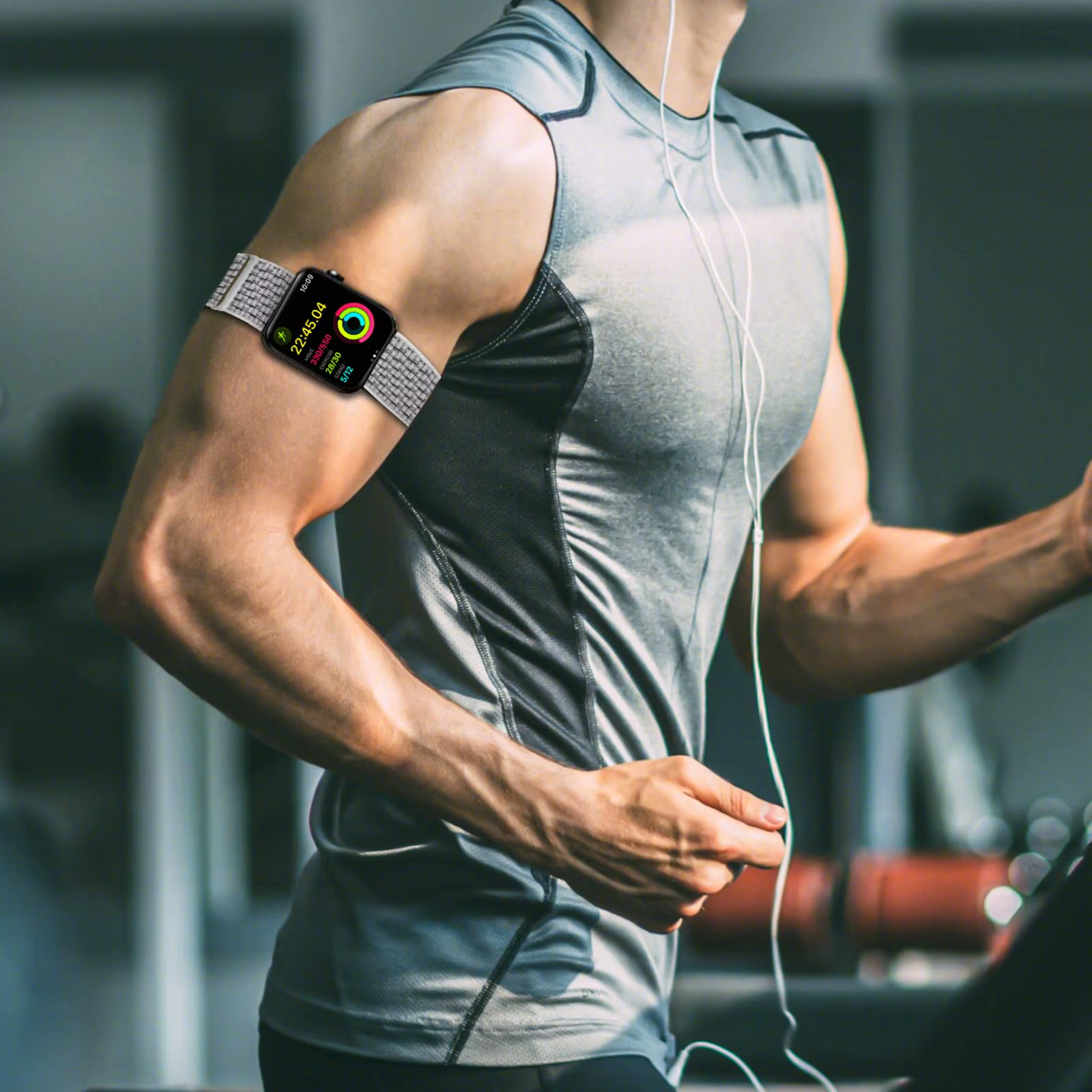 Bracelet Sport Bras/Chelville pour Apple Watch 38-49mm - Sangle Respirante Élastique | Compatible Séries 1-10/SE/Ultra 2 (Fitness/Course) - Livraison 24h