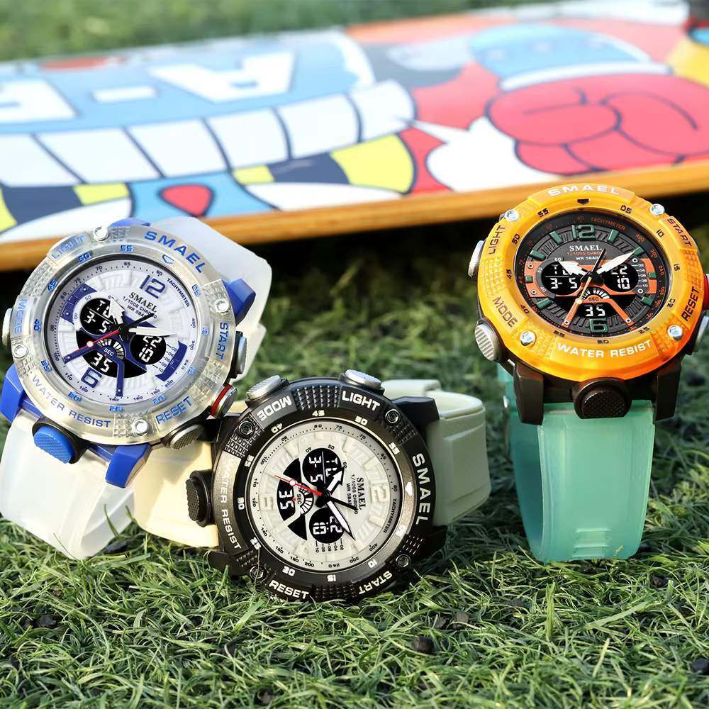 Montres de Sport hommes SMAEL étanche analogique numérique