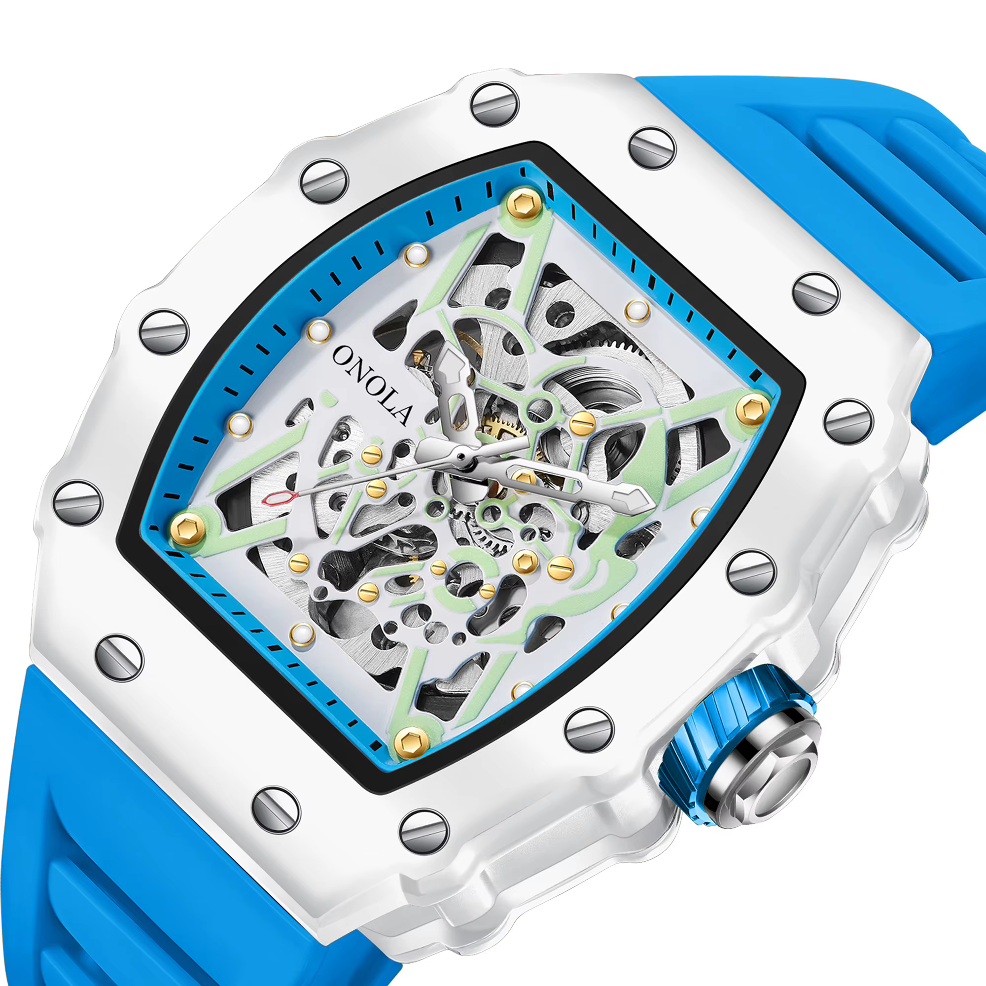 ONOLA montres pour hommes haut de gamme mouvement automatique mode sport lumineux 30M étanche mécanique