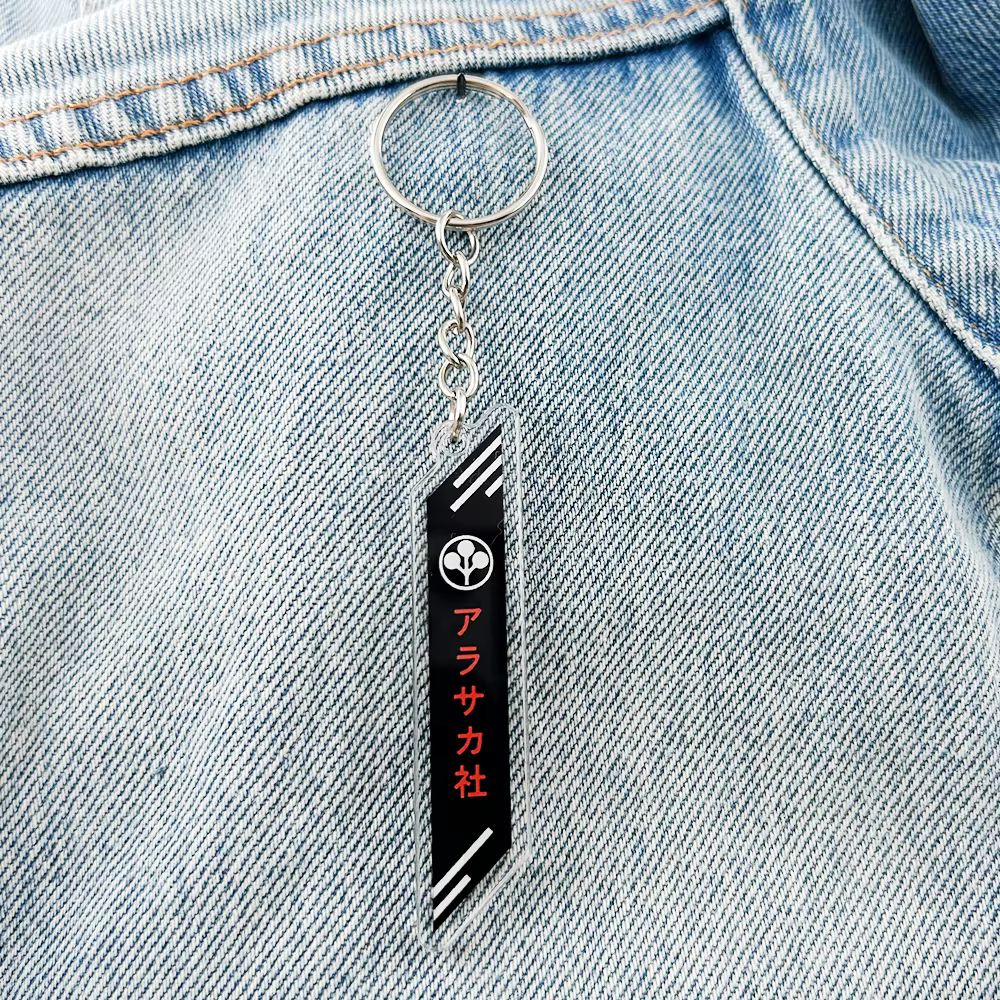 Arasaka Corporation Logo acrylique porte-clés Punk 2077 supercorporation symbole porte-clés jeu chaud périphérique pendentif