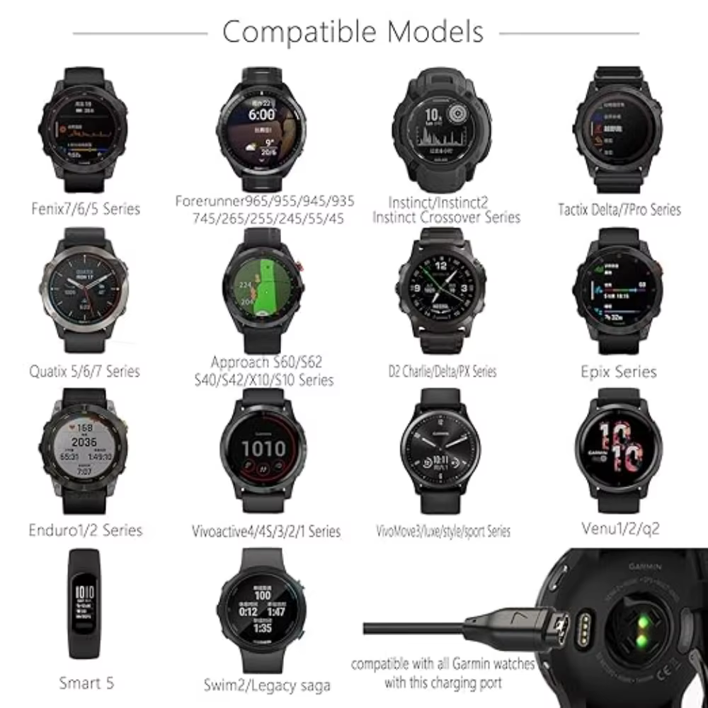 Pour Garmin Fenix 5 5S 5X Plus 6 6S 6X Pro 7 7S 7X chargeur USB-C