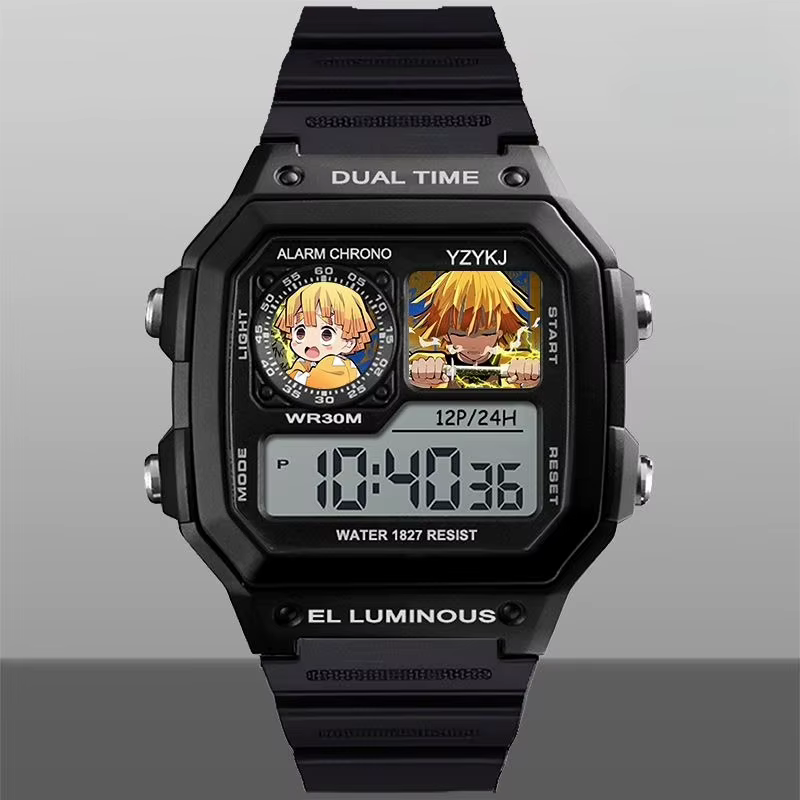 Demon Slayer Tanjirou hommes montres de sport Anime multifonction étanche montre-bracelet montre numérique en plein air horloge électronique cadeau