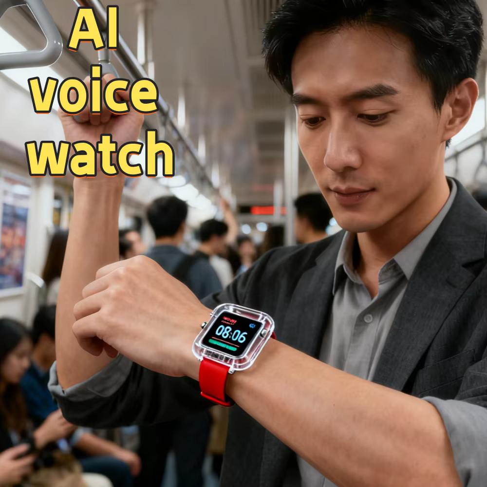 Xiaozhi AI montre vocale intelligente avec écran OLED 0.96 "Dialogue vocal AI Intelligent Kit de bricolage ESP32S3N16R8 Module bracelet en Silicone