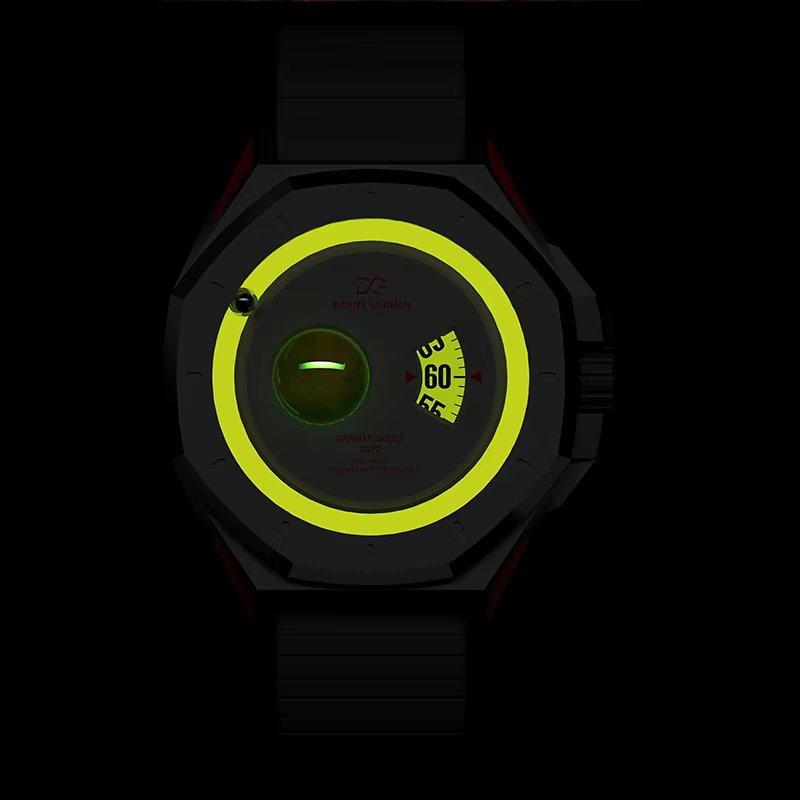 Daniel Gorman Gravity Series Jupiter Sport Montre pour homme Grande boîtier Quartz Bracelet en silicone étanche