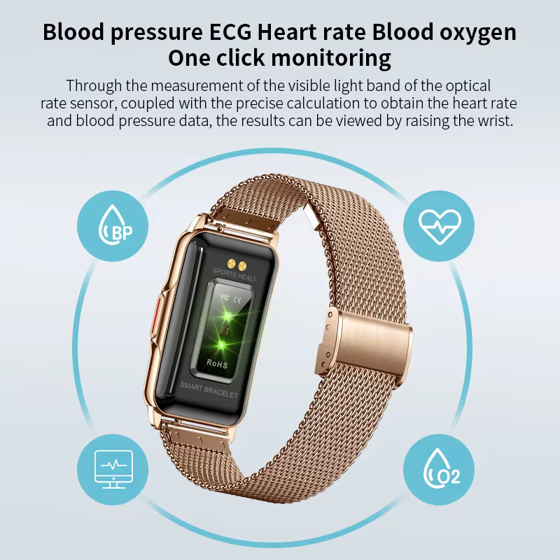 Montre connectée, tracker de santé et de forme physique avec moniteur de fréquence cardiaque