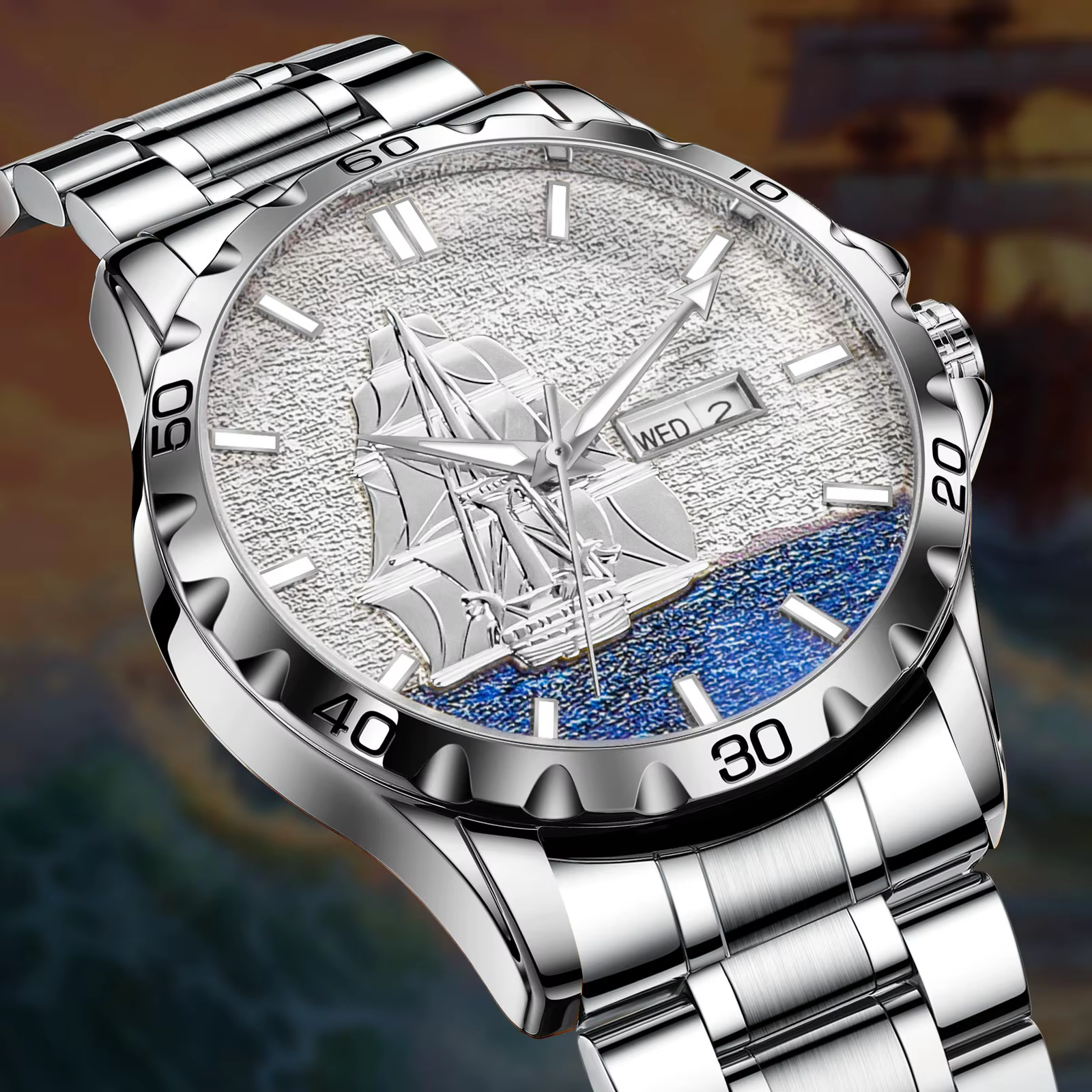 Glenaw Sailing série Top marque de luxe montre pour hommes mode affaires entièrement automatique mécanique