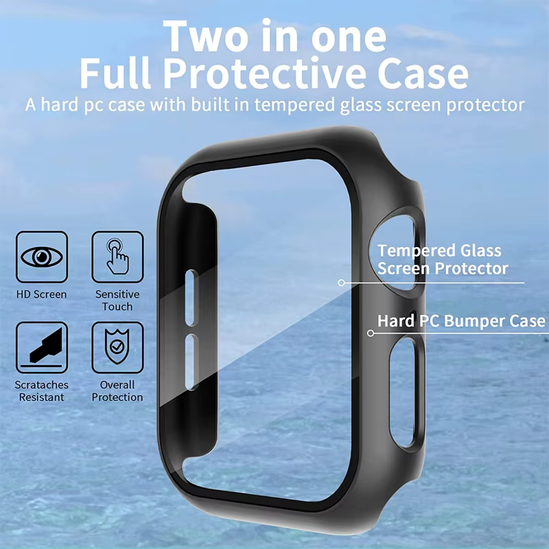Verre + couvercle pour boîtier Apple Watch 11 10 9 8 7 6 SE 5